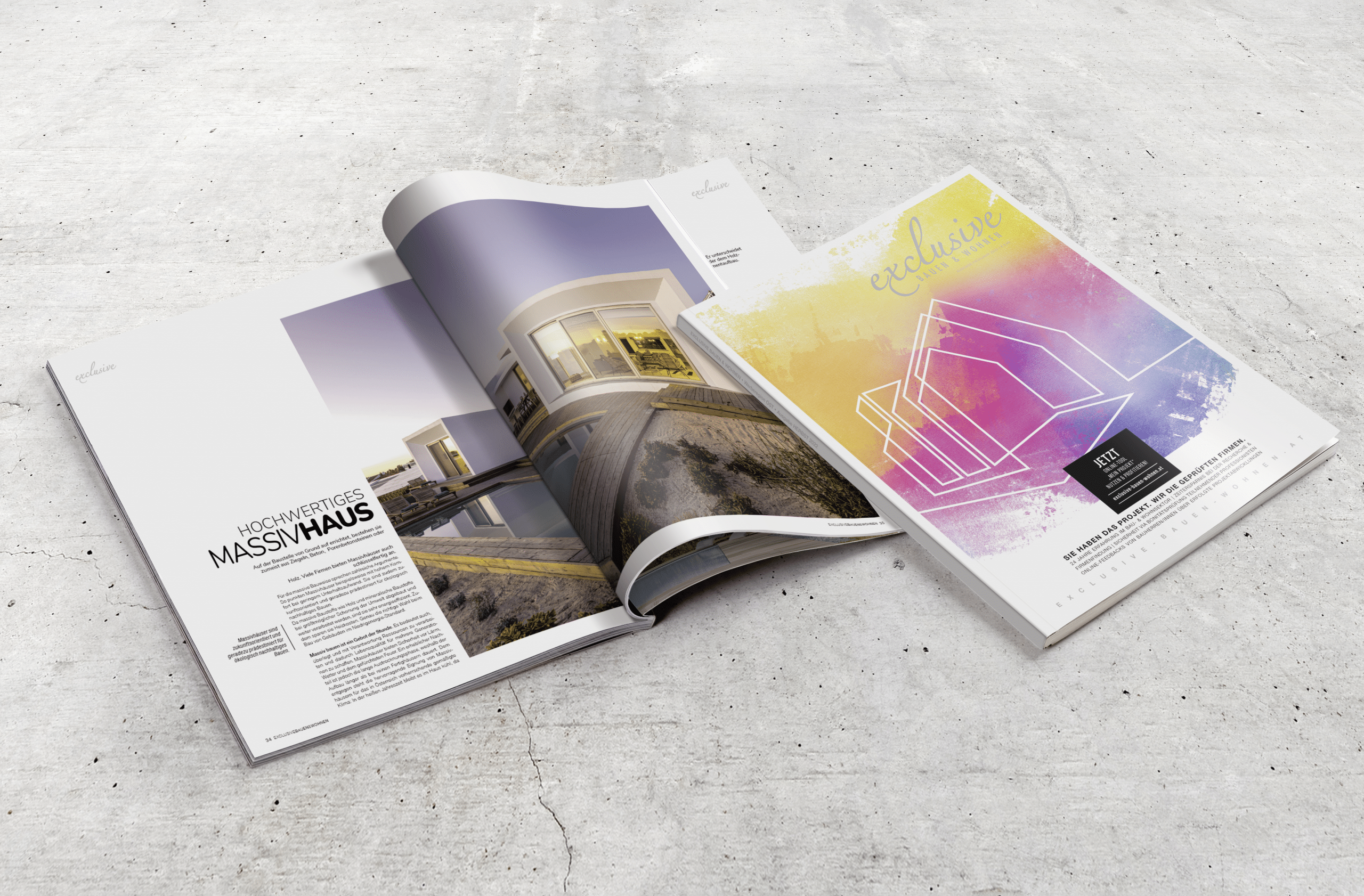 Magazin exclusive Bauen & Wohnen - Ausgabe 01/2023 - Ansicht Doppelseite