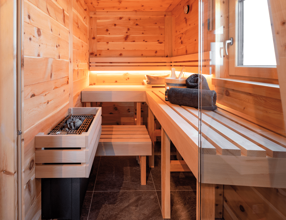 Home Spa, Sauna in einem Regnauer Fertighaus.